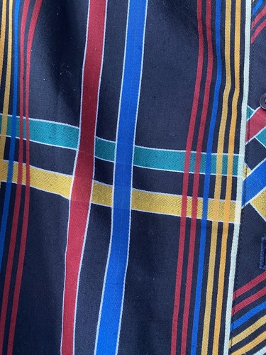 Blusa Artística Vintage Años 80 College Town Negra Primaria Cuadros Talla S/M - Imagen 8 de 8