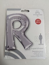 Anagram Super Shape Decorative Foil Balloon Letter "R" 34 in/86 cm Silver New