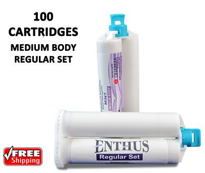 Enthus Medium BODY VPS Impression Material REGULAR Set 100 X 50ML Cartridges PVS
