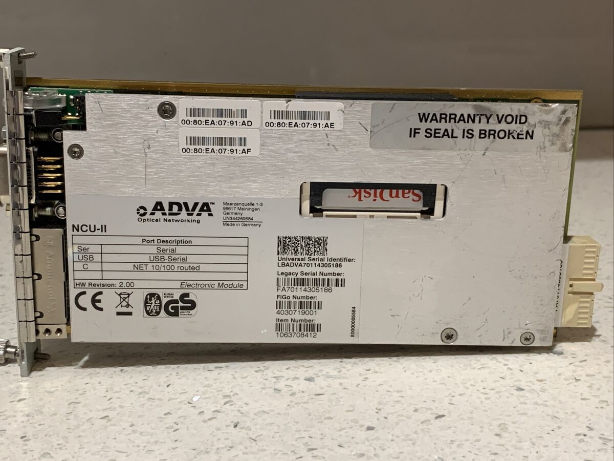ADVA NETWORK CONTROL UNIT NCU-II FOR FSP 3000R7 1063708412 ADVA NETWORK CONTROL UNIT NCU-II FOR FSP 3000R7 1063708412
