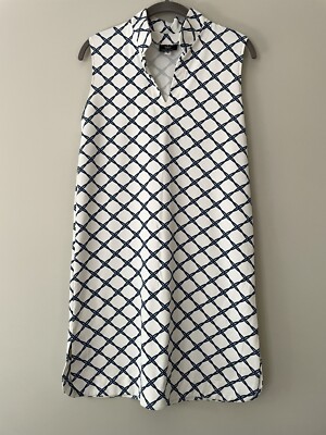 Sailor-Sailor Women White Blue Casual Dress Size S seaport shift