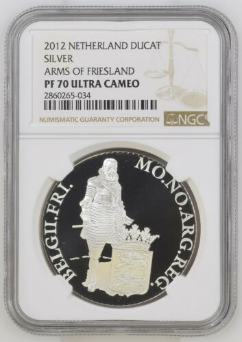 2012 Netherlands Silver Ducat Friesland Proof NGC PF70 Ultra Cameo - Picture 1 of 2