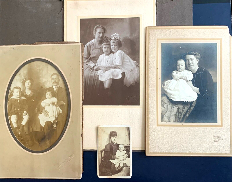 MOTHERS WITH BABIES, FAMILY New Brunswick U.S., Germany ANTIQUE PHOTOGRAPH LOT