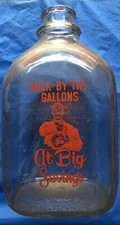 Vintage  Milk By The Gallons  Rare Advertising One Gallon Milk Bottle Pics 