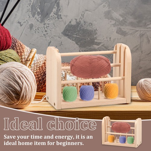 Wooden Spools Holder Wooden Yarn Holder Stand Detachable Crochet Yarn teoCN .t - Picture 5 of 10