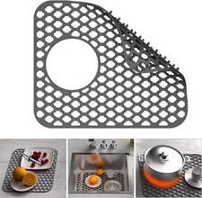 TOOVEM Silicone Sink Mat Kitchen Sink Bottom Protector Folding Heat Resistant