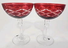 Medici Red Wine Glass Cut to Clear 6.5" Tall 💙