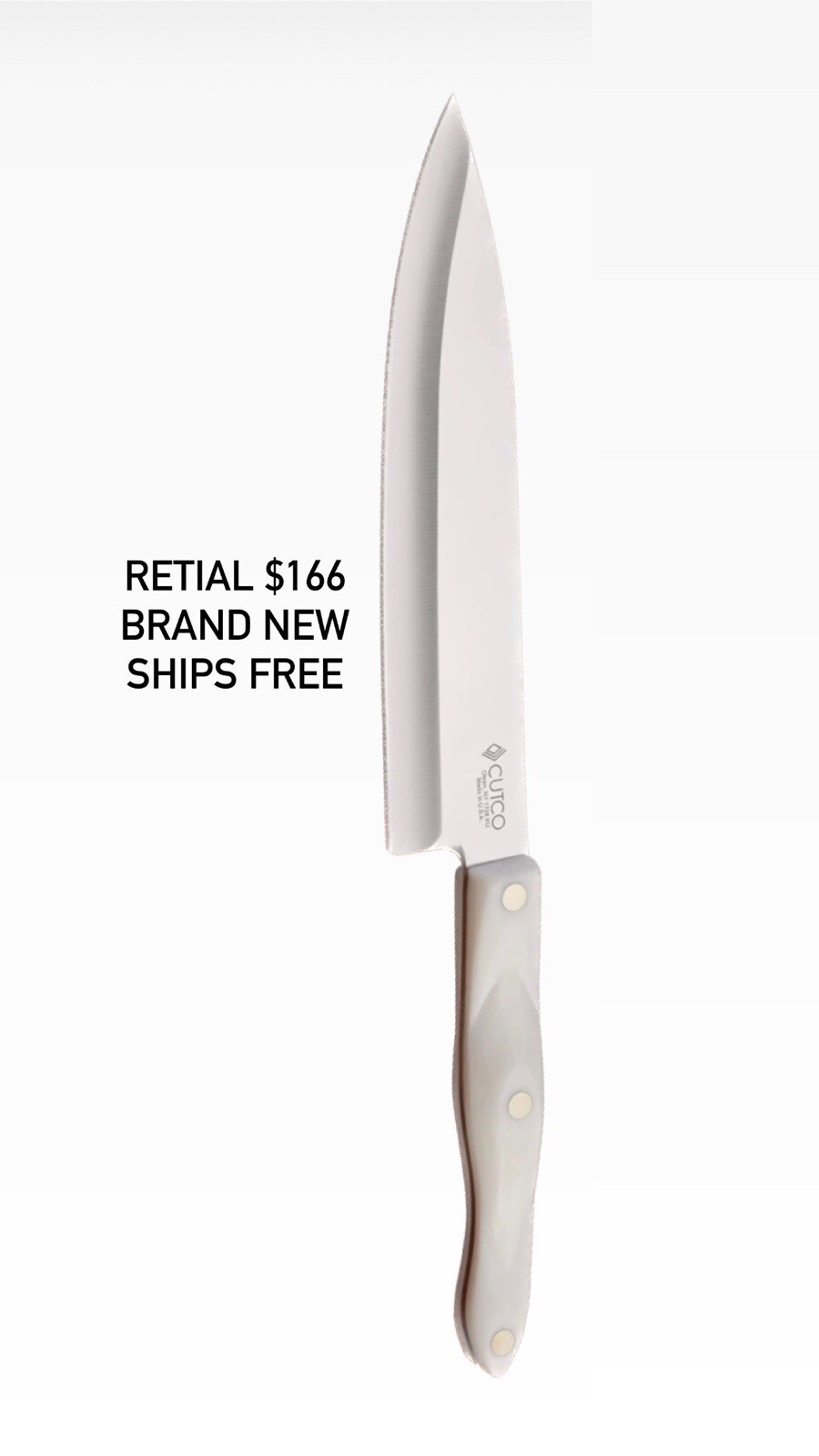 Cutco Petite Chef Knife 1728W Pearl Handle Brand New & Factory Sealed