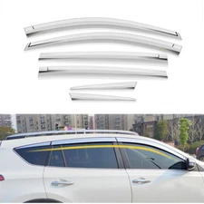 6X Chrome Window Visor Vent Shades Sun Rain Guard For Toyota RAV4 2013-2016 2018