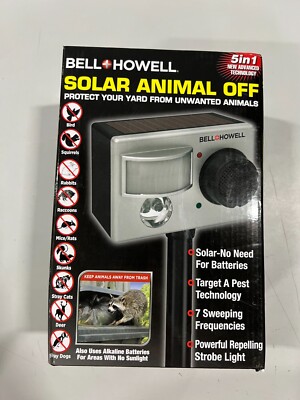 Bell + Howell Solar Animal Off - Ultrasonic Animal Deterrent