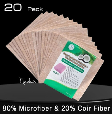 20 Stück super saugfähige weiche Mikrofaser Kokosfaser Reinigungstücher 30 cm x 30 cm