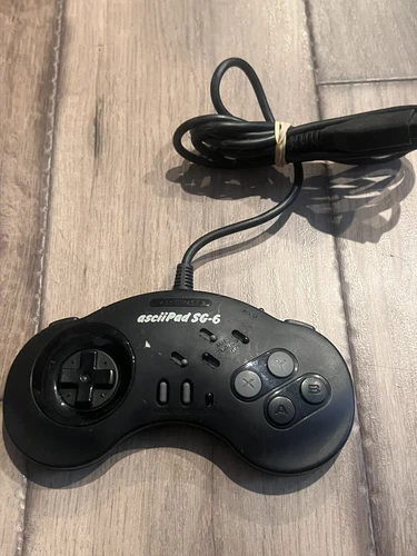 Asciiware Sega Genesis Asciipad SG-6 Black Wired Turbo Controller #5715
