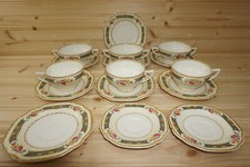 Grindley Charmian (3) Cream Soup Bowls 4-Saucers, 3-Cups, 4-Saucers, 2-Dem (G52)