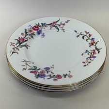 Wedgwood Devon Sprays 9" Luncheon Plates 1949-1965 Gold Trim - Set of 4