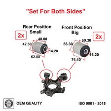 Knuckle Rear Bushing (Set 4) Left & Righ sides for Mitusibishi Montero 2000-2006