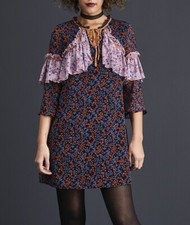 NEW/ Sui by Anna Sui Falling Leaves Mini Shift Dress Orig 260 Size S