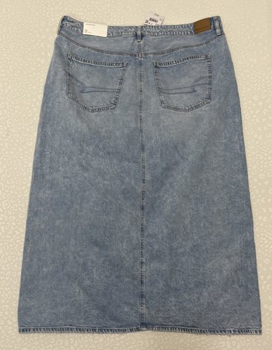 American Eagle Maxi Jean Skirt Women's Low Rise Light Wash Blue Denim Sz 20 - Picture 2 of 7