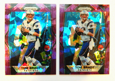 2017 Panini Prizm Football Tom Brady Purple Prizm Error Stamp /75 Card #33 x2