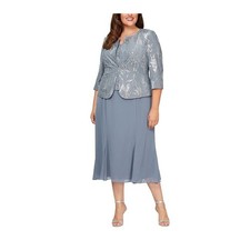 Tea-Length Firework Sequin Jacket Dress Size 10 New