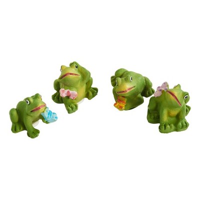 Frosch Freddy Set 4 Stück 3 cm Dekofigur Gartenfigur Miniaturfiguren