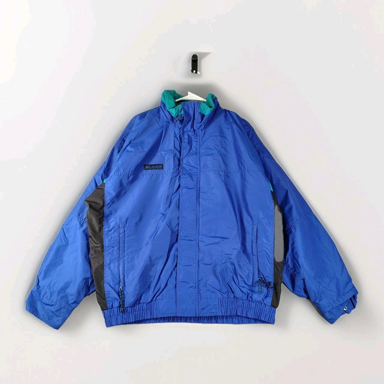 Vintage 90’s Columbia Bugaboo Jacket Shell Men’s XL Blue/Teal Radial Sleeve