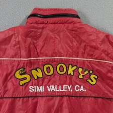 Vintage Pro Motion Apparel Snookys Simi Valley Jacket Men Size L Red 80s Style