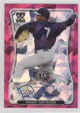 2020 Leaf Metal Draft Flashback Pink Crystals 4/7 Roansy Contreras Auto nd3