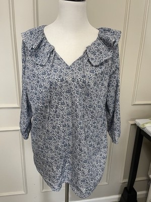 Grand & Greene Cotton Blouse Size Large Cottagecore Peasant Boho