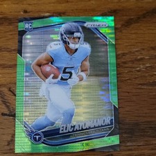 Panini Prizm 2025 Green Prizm Elic Ayomanor #321 Titans Rookie Football