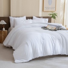 Paxrac White Comforter Full Size, 3 Pieces Boho Comforter Set, Lightweight So...