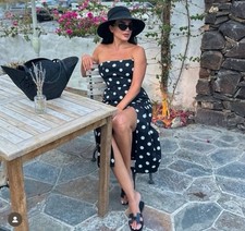 ZARA COLLECTION STRAPLESS POLKA DOT DRESS SZ M 3568/559/084