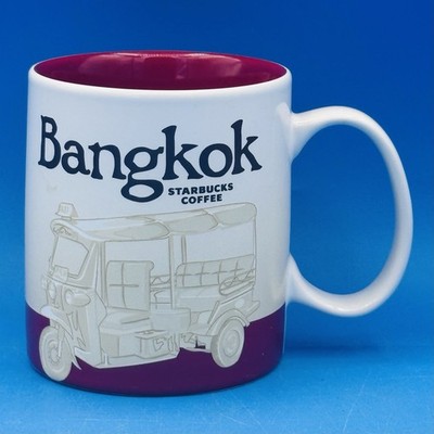 Starbucks Bangkok Mug 16 oz Tuk Tuk Skyline Thailand Coffee Cup 2015
