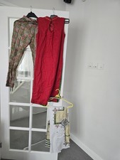 Nuevo traje indio de 3 piezas en algodón y colores vibrantes talla pequeña 8-10 Reino Unido