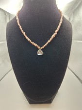 Monet 925 Sterling Silver Pink Pearl Heart Pendant Necklace