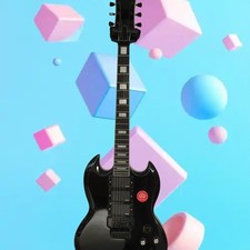 Floyd Rose Bridge Electric Guitar SG Black Solid Mahogany Body&Neck H-H-H