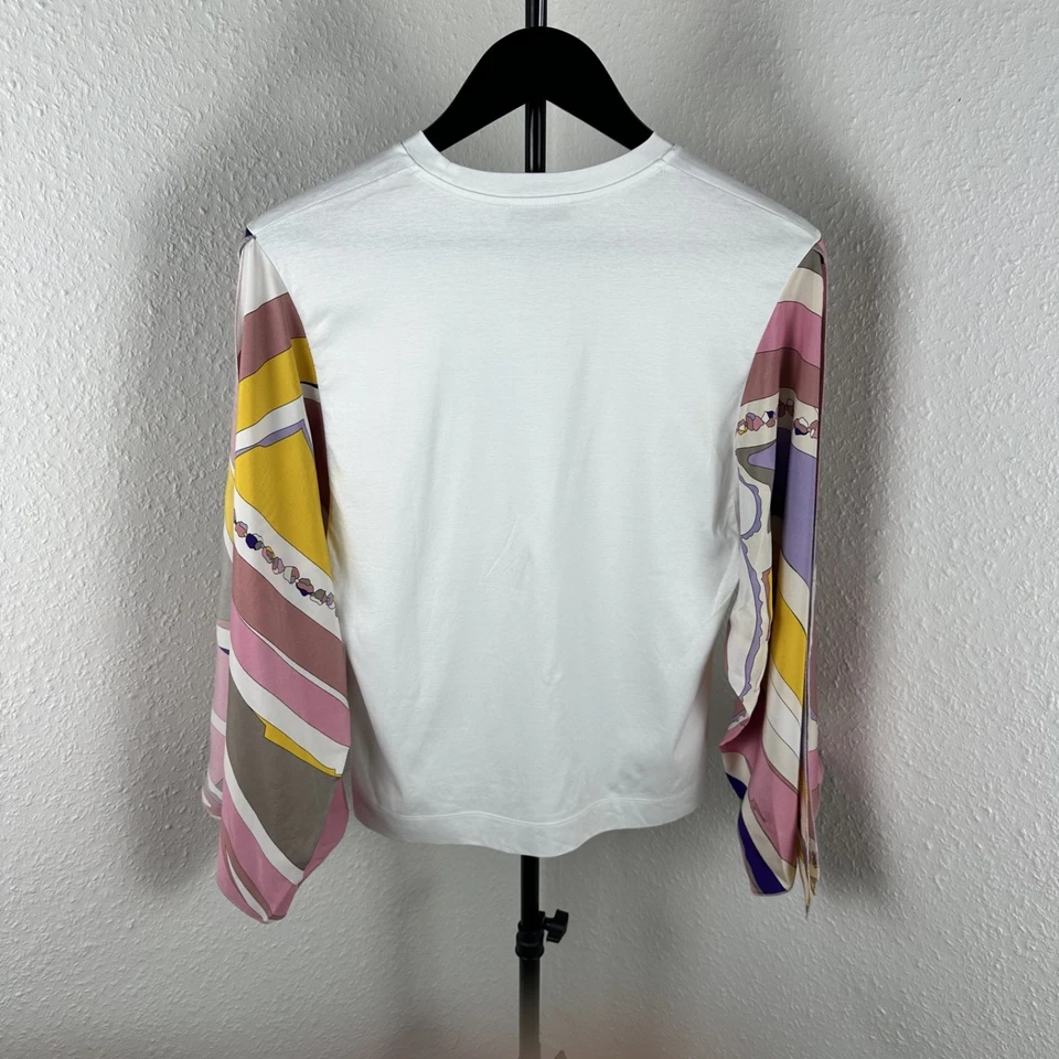 Women's Emilio Pucci Top Silk/Coton Split Sleeve Design Size S Made in Italy - Bild 4 von 4