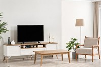 Modernes Set Aus Tv-Lowboard Und Couchtisch Im Skandinavischen Design