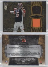 2014 Bowman Sterling Rookie Dual Relics Gold Refractor /99 AJ McCarron RC