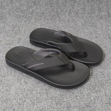 Flojos Flip Flops Men's Size 8 Black Memory Foam Sandals Water Resistant