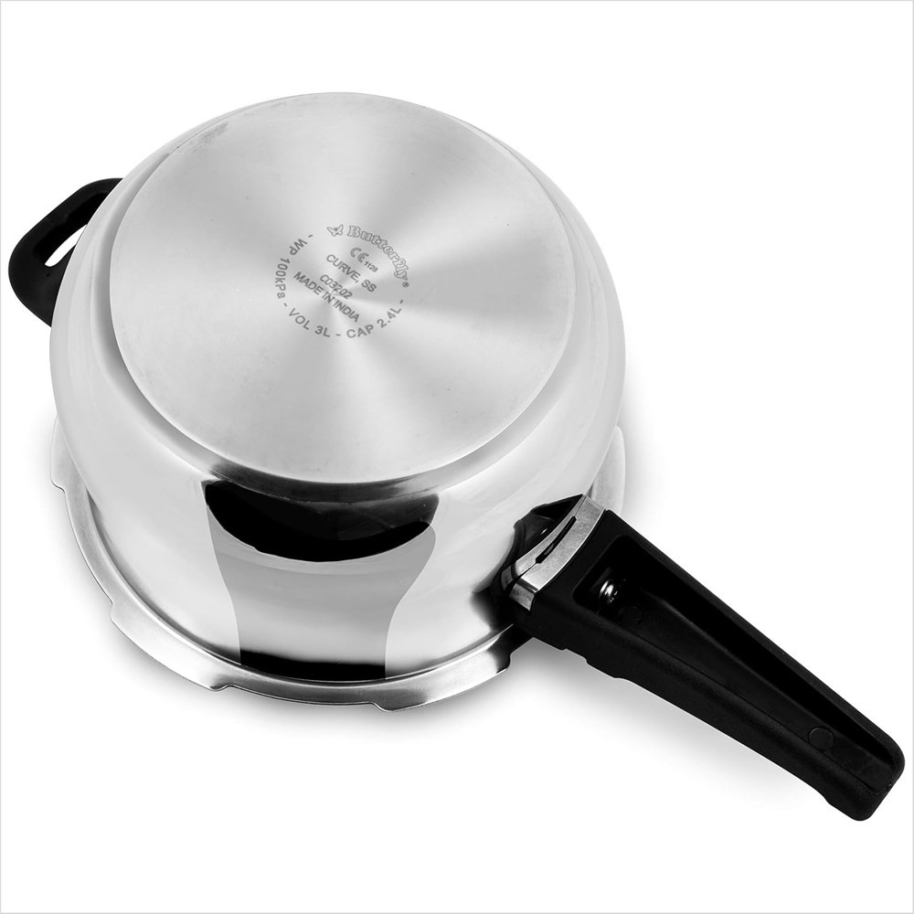 Butterfly Stainless Steel Curve Pressure Cooker 3L Outer Lid Induction Base