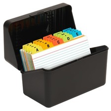 4x6 Index Card Holder with 100 Heavyweight Ruled Index Cards and 25 Plastic D...