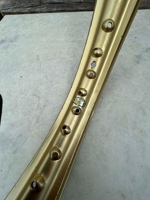 Akront gold flangeless alloy rim 36 hole 18 inch WM2 trials rim Gold label