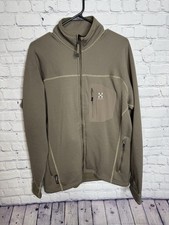 Haglofs Polartec Fleece Mens L Brown Zip Outdoors Jacket Hiking Hunting Climbing