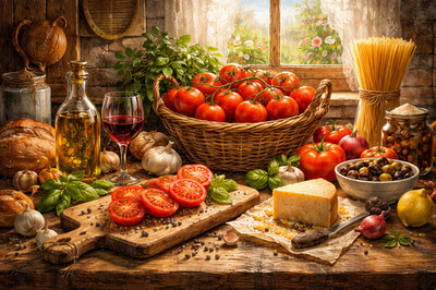 Rustic kitchen Fresh Ingredient Wall Art Print Poster Printed On Canvas Artprint