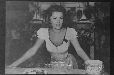 Sophia Loren Bread Love and  Film Still c.1950 Glass Negative
