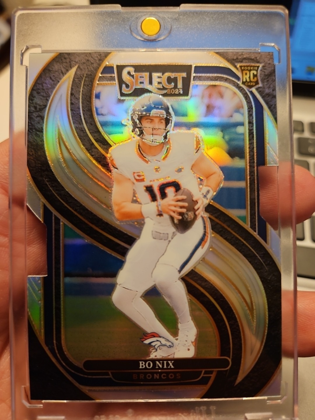 2024 Panini Select - Premier Level Bo Nix #117 Silver Prizm Die-Cut (RC) Broncos