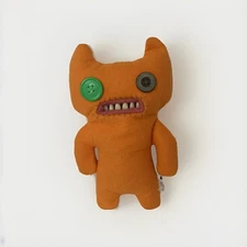 Fuggler Plush Orange Funny Ugly Monster 9" Inch Stuffed Toy. Teeth. EUC.