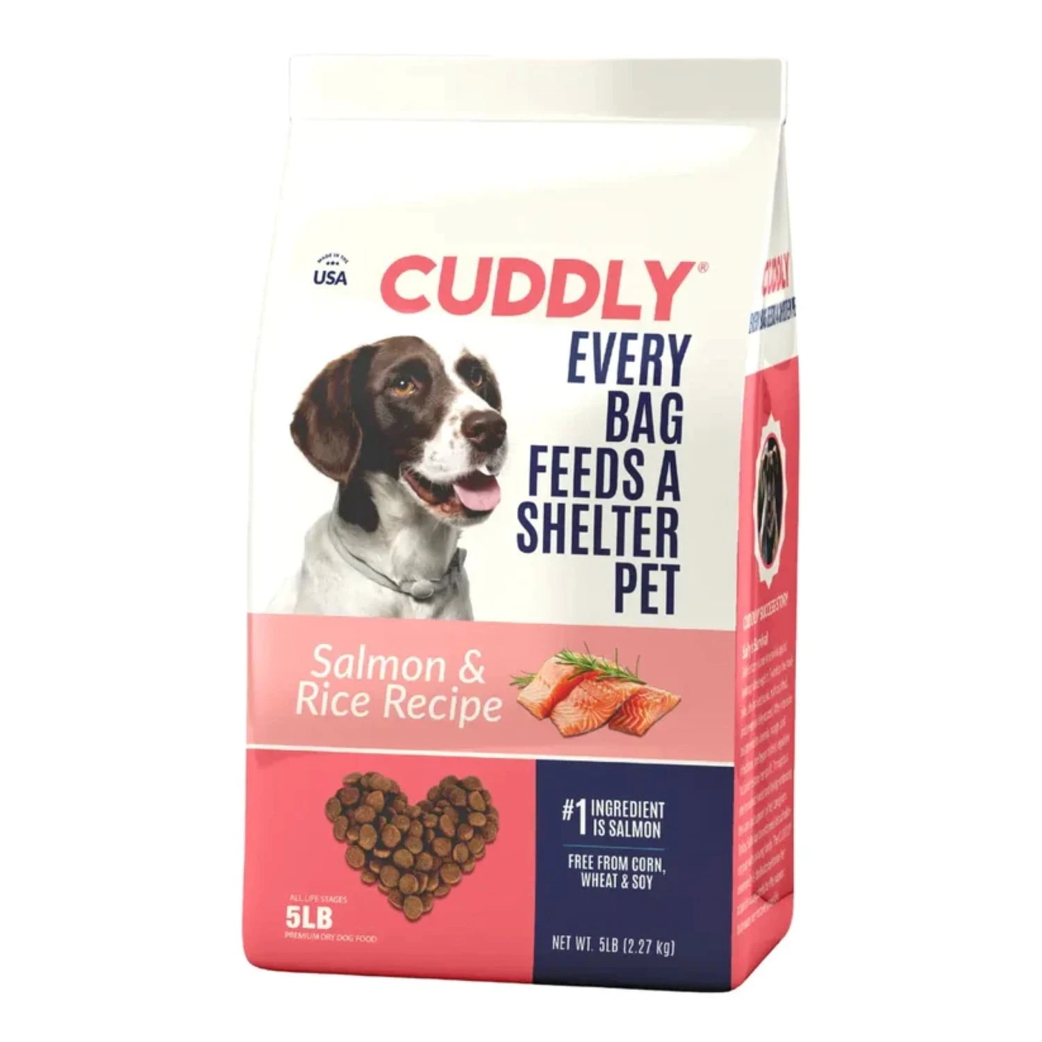 Dry Dog Food Salmon & Rice 5 lb Bag Postbiotics And Natural Prebiotic Fiber