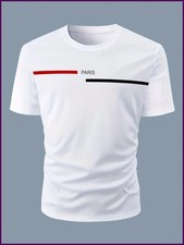 Men’s Summer Loose Fit 100% Cotton Printed T-Shirt Casual Black White Tops