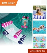 Navy Blue Pink Inflatable Hammock Float: 2-Pack Versatile Water Loungers